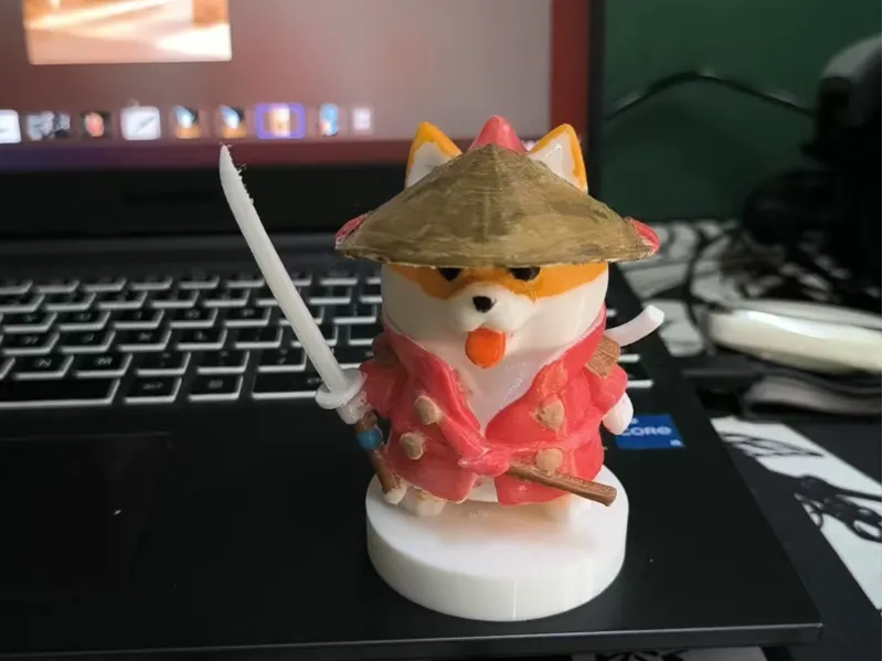 柴犬武士摆件白模自己设计的