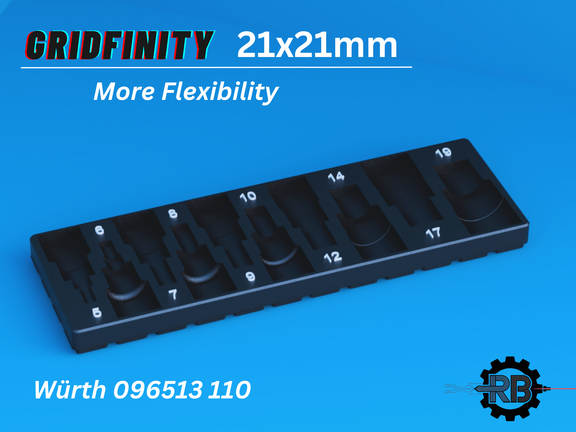 Gridfinity Holder for Würth 1/2″ Socket Set 