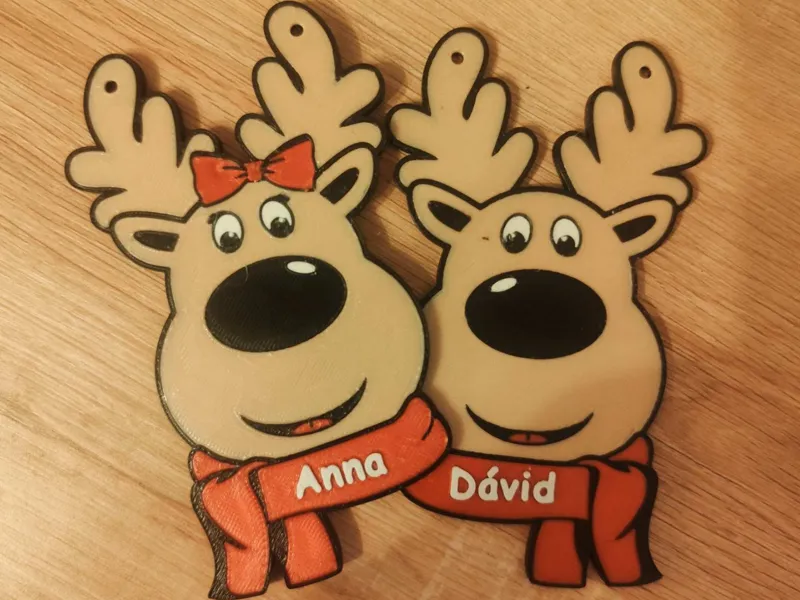 Christmas Ornament - Cute Deer with name option