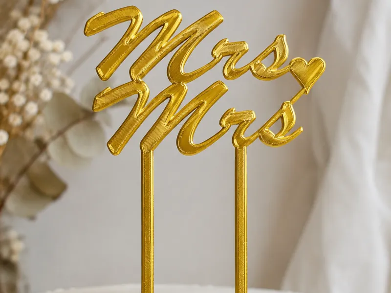 Mrs & Mrs Wedding Cake Topper 