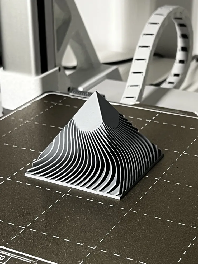 Wave Minimalism Pyramid - Free 3D Print Model - MakerWorld