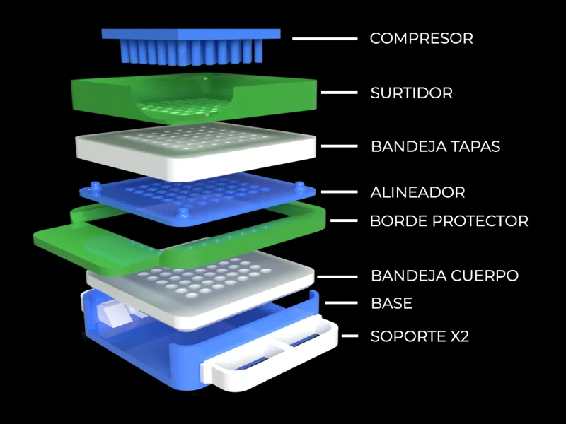 Llenadora de capsulas manual V2  #0 7x7 