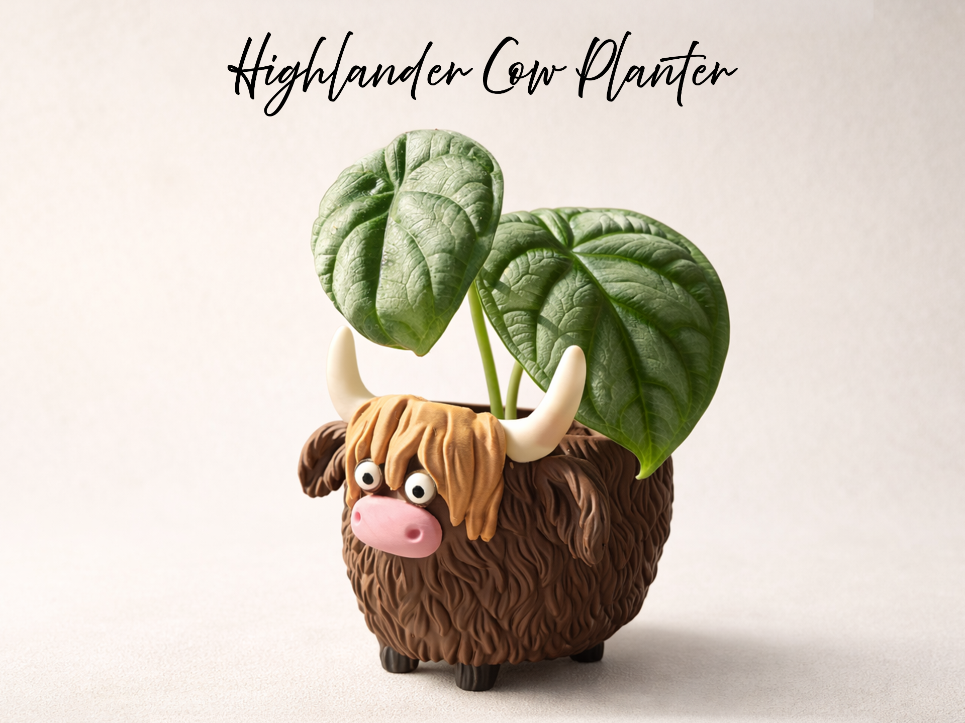 Cute Highland Cow Planter - Assembly Kit