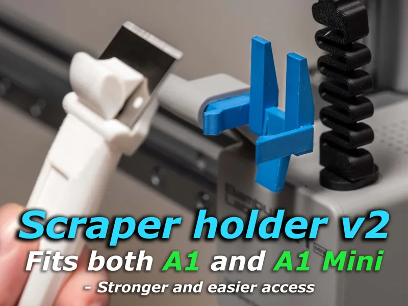 Bambu Scraper Holder v2 for A1, A1 Mini & A2L