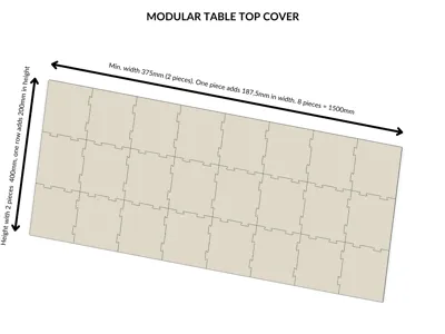 Modular table top cover, no tools required!