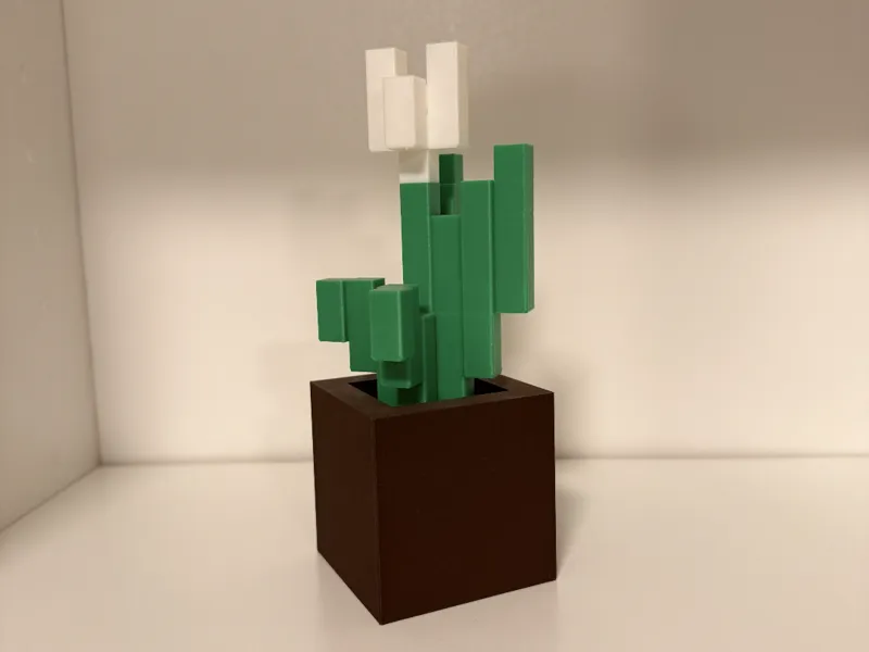 Minecraft White tulip in pot - no AMS & AMS
