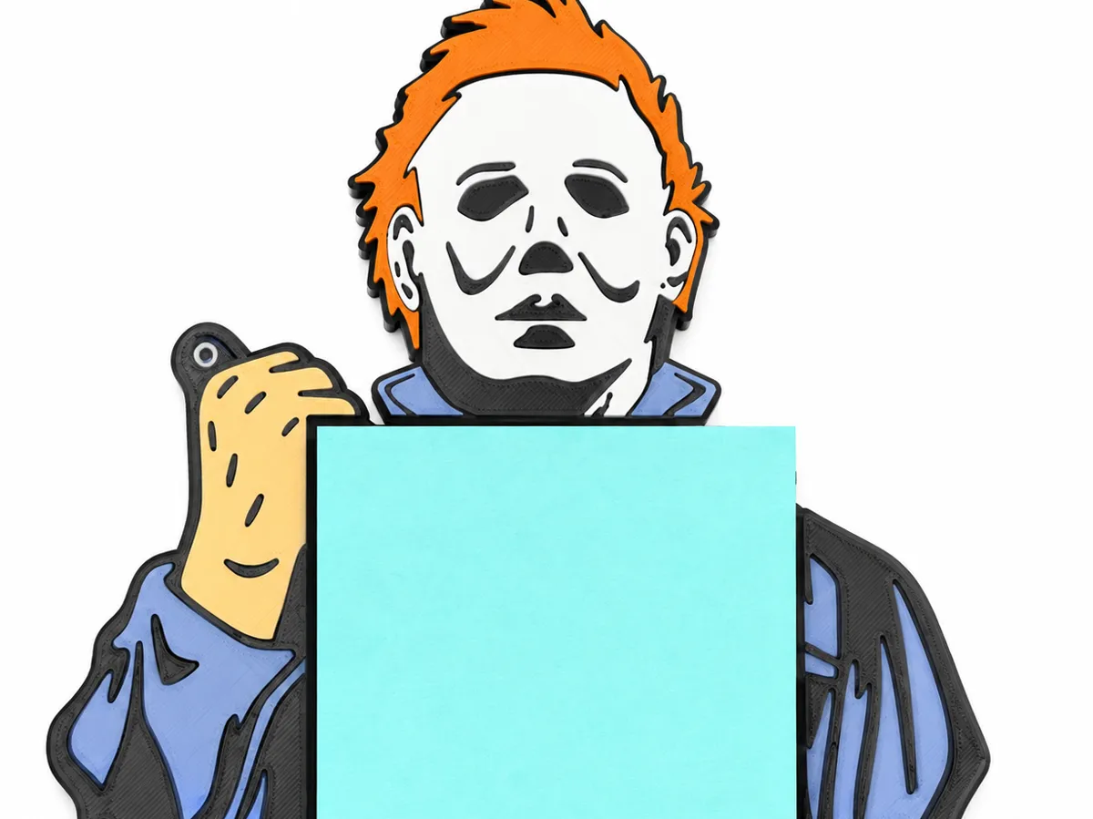 Michael Myers Sticky Note Pad Holder - Free 3D Print Model - MakerWorld