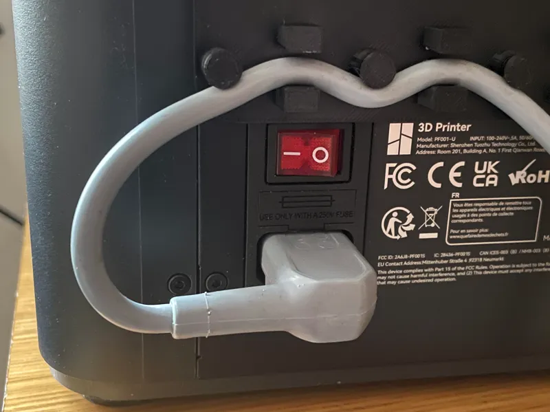 P1S back fan cover with power cable holder