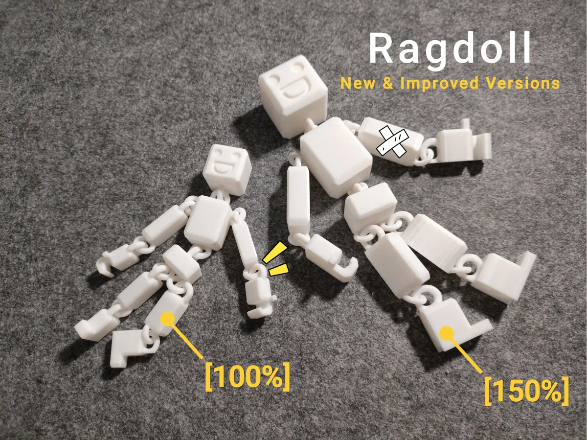 Print in Place | Ragdoll Toy [100-150%] - Free 3D Print Model - MakerWorld
