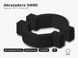 Abrazadera Eje octogonal SW60 – 2 piezas