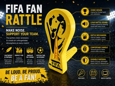 World Cup Ratchet Noise Maker with country flags