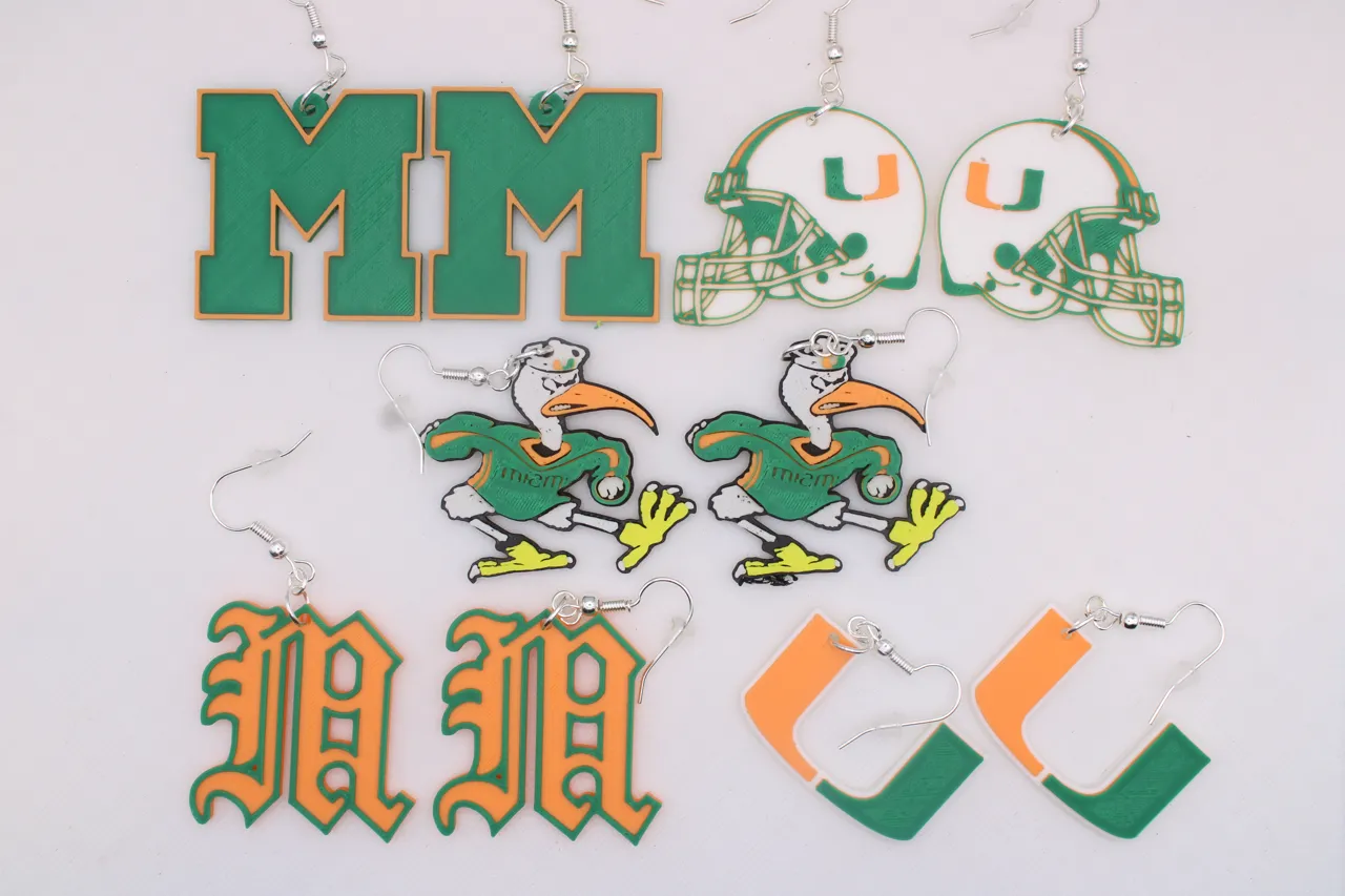 Miami Hurricanes Earrings view 2
