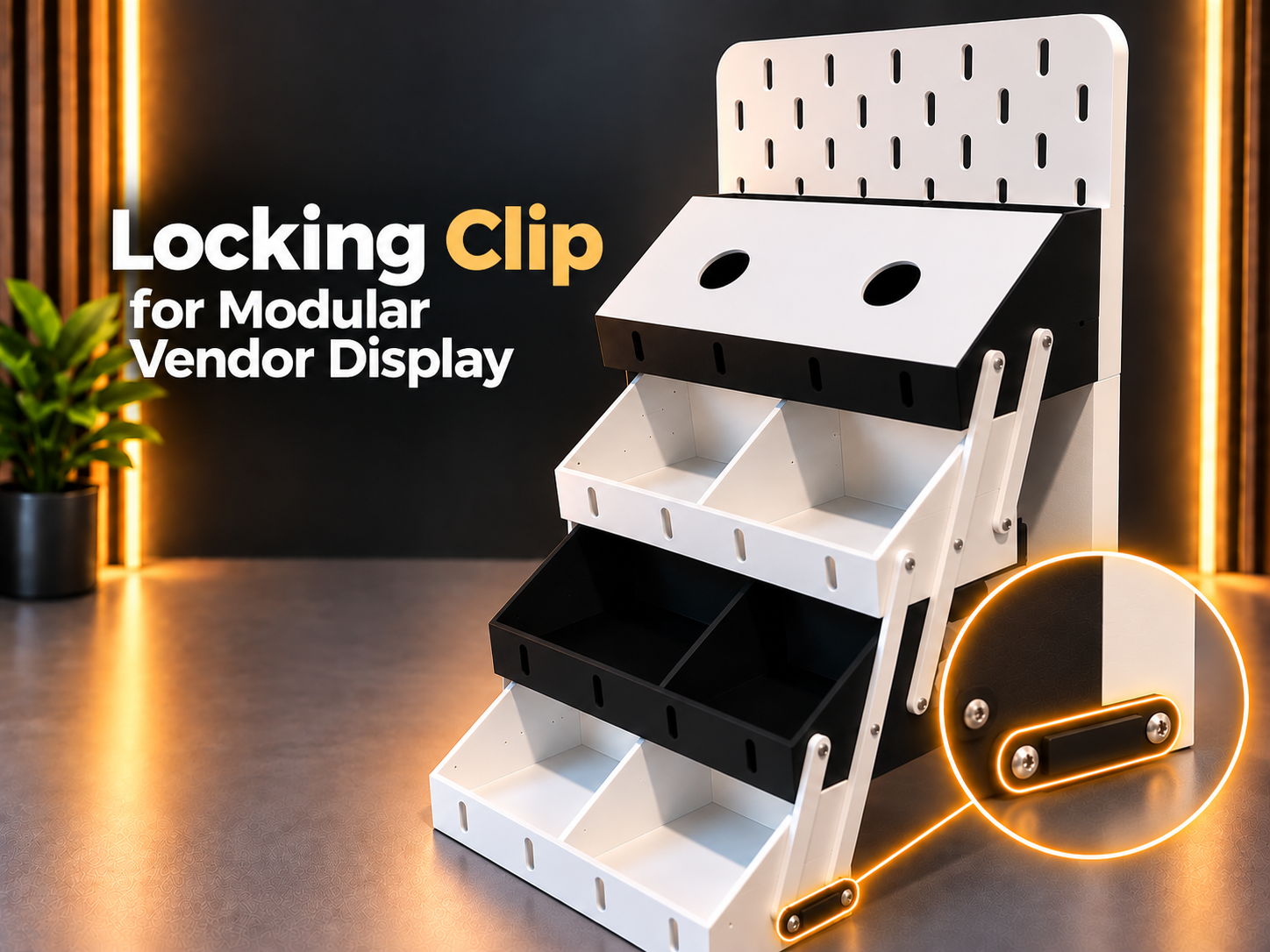 Locking Clip for Modular Vendor Display 3D model