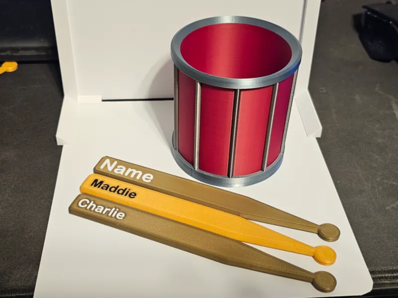 Drum and Drumstick Student Name Selection