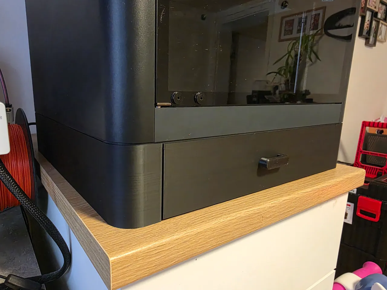 Storage drawer for P1P P1S X1C Printer riser view 2