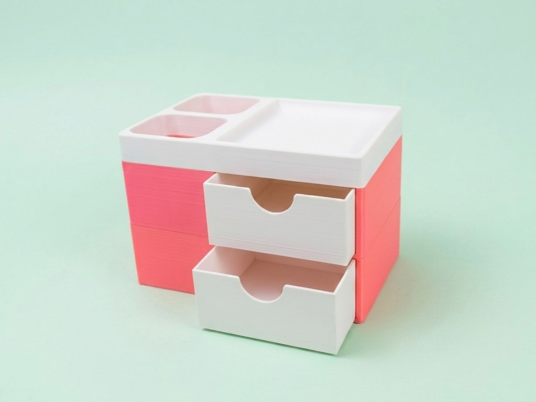 Modular Desk Organizer with Storage Drawers