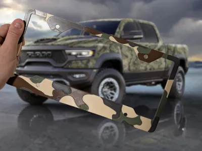 Camo Multi-Color License Plate Frame - 2 Versions