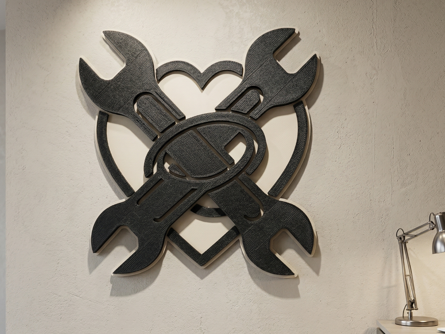 Auto Mechanic Heart - 3D Printable Wall Art