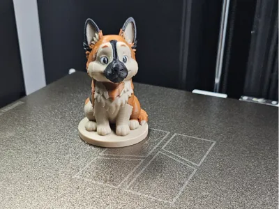 German Shepherd on Pedestal.Colored