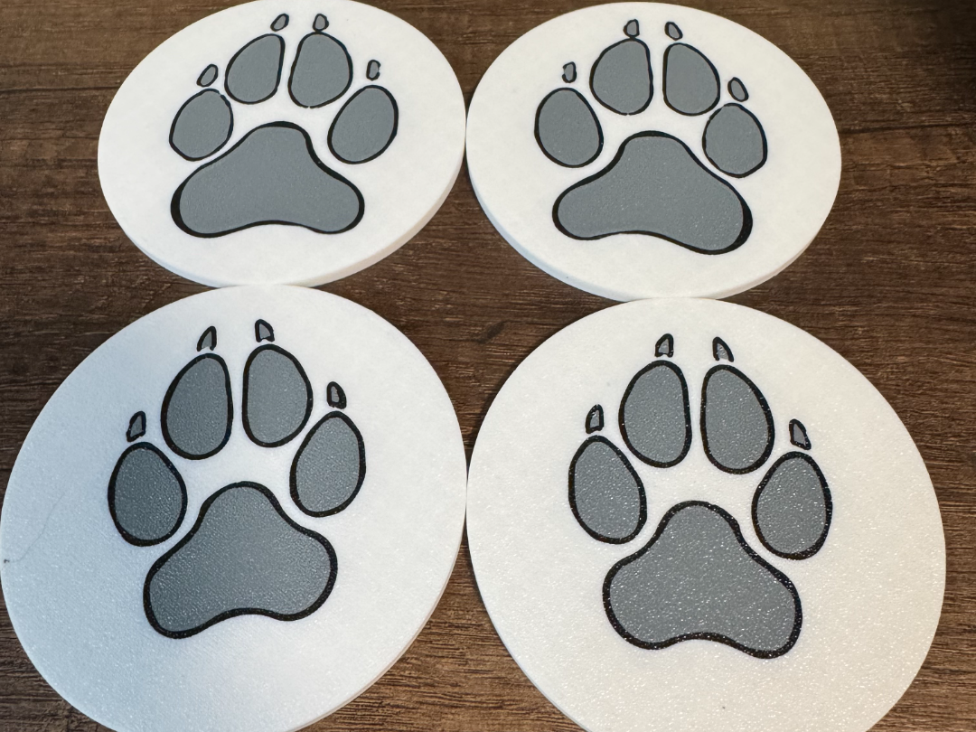 Dog paws coasters
