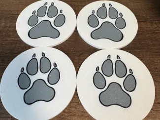 Dog paws coasters