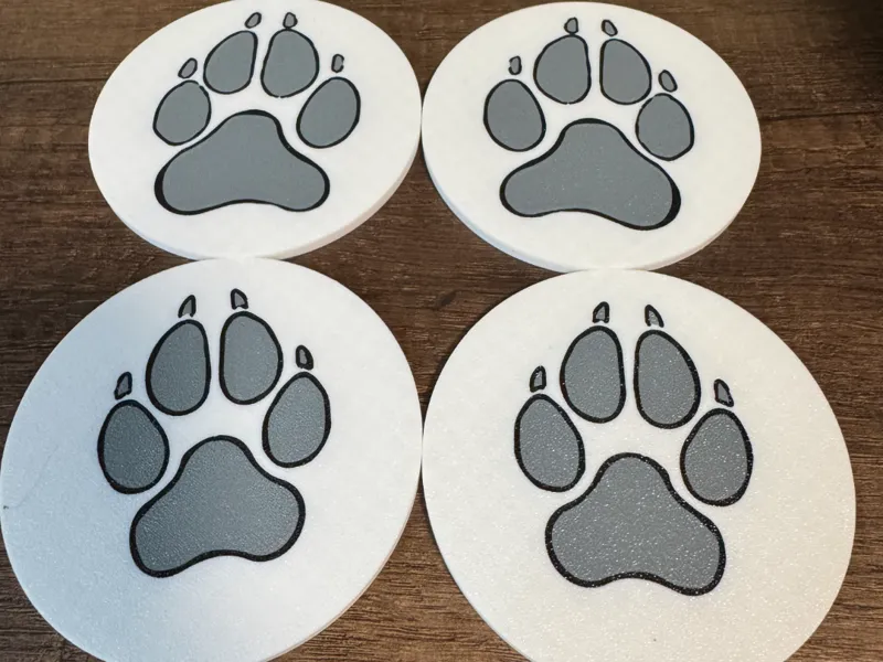 Dog paws coasters
