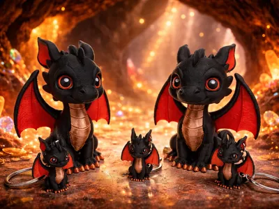 Cute Baby Dragon – Keychain & Mini Figure