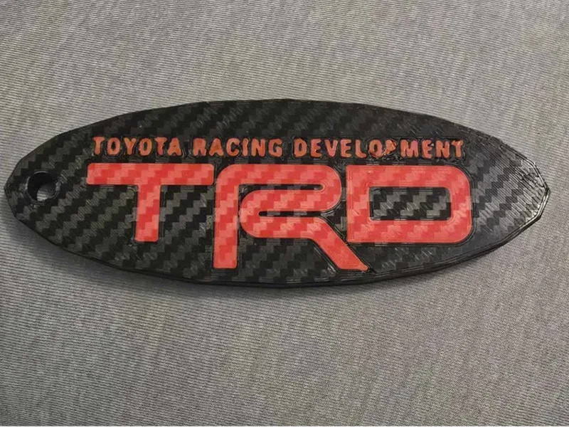 Toyota TRD keychain, upside down for effects.