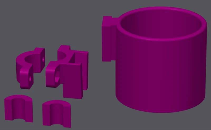 Travel Mug Holder with Tube Clamp and Adapters