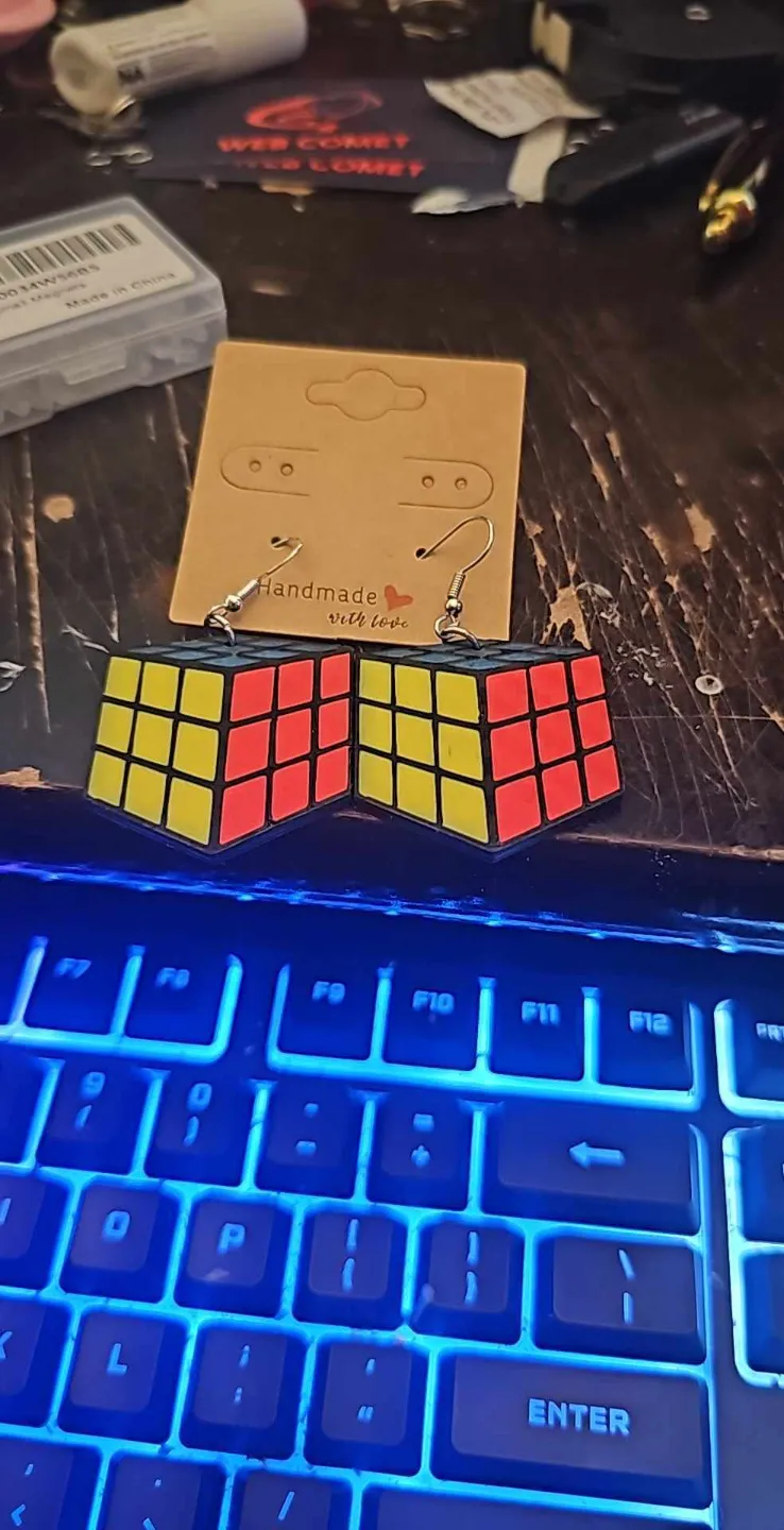 Rubix Cube Earrings view 2