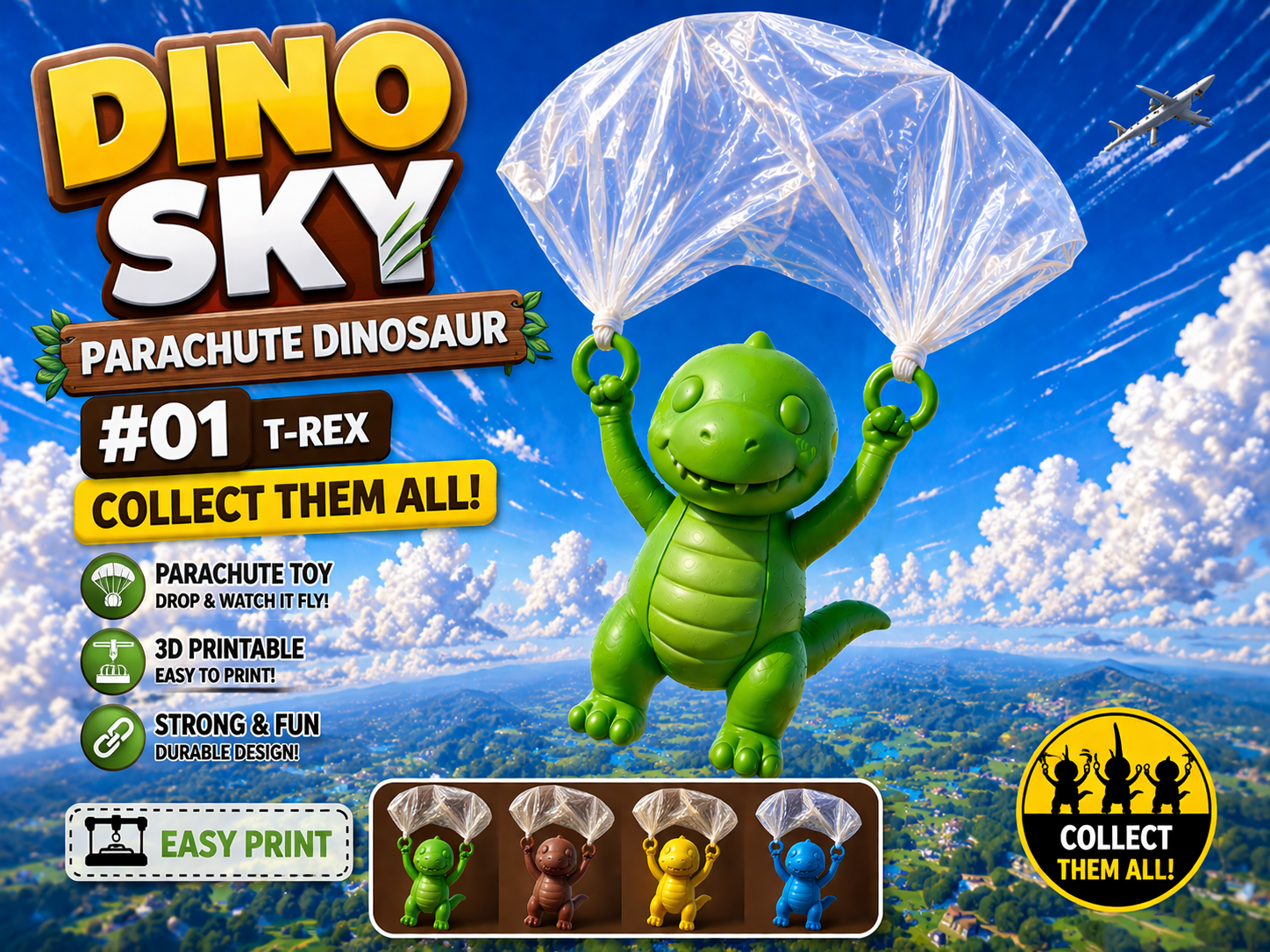 Parachute Dinosaur Toy – DINO SKY #01 T REX