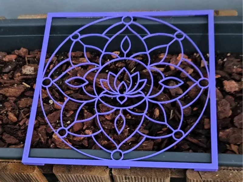 Mandala With Lotus Flower Outdoor Plant Pot Cover