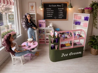 Miniature Ice Cream Parlor for your Dollhouse 