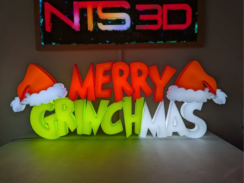 Merry Grinchmas large LED sign