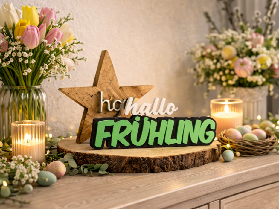 Hallo Frühling Schriftzug (Kein AMS/ No AMS)