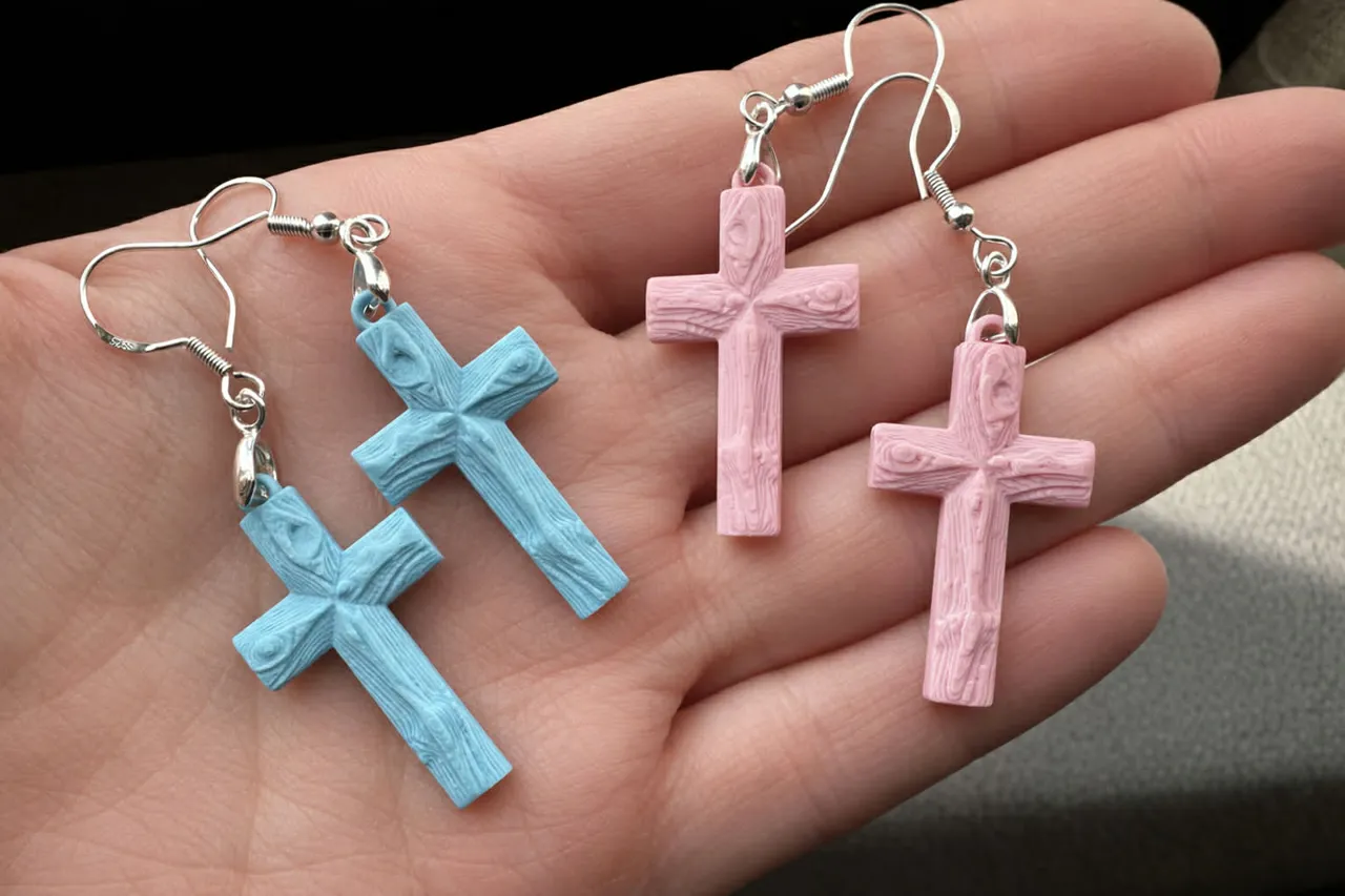 Cross Dangle Earrings view 2