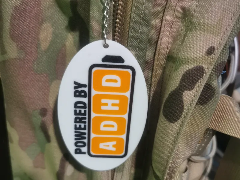 Powered by ADHD keychein