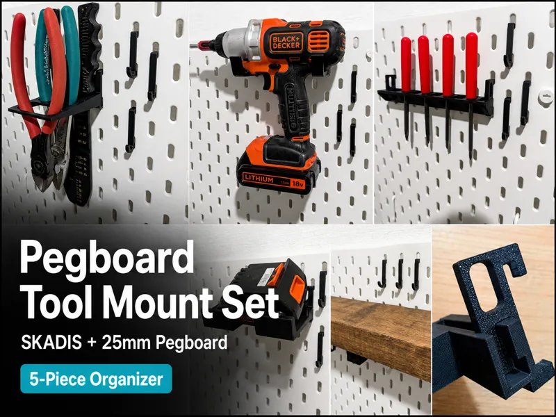 Pegboard Tool Mount Set  (SKÅDIS & Standard 25mm)