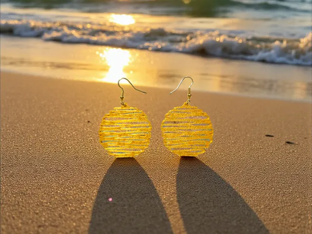 A thread sun earrings