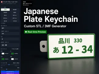 Japanese Number Plate Keychain Generator