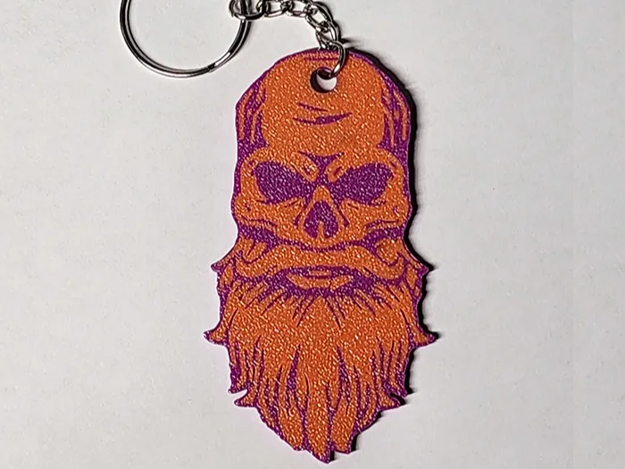 Bearded Skull Keychain