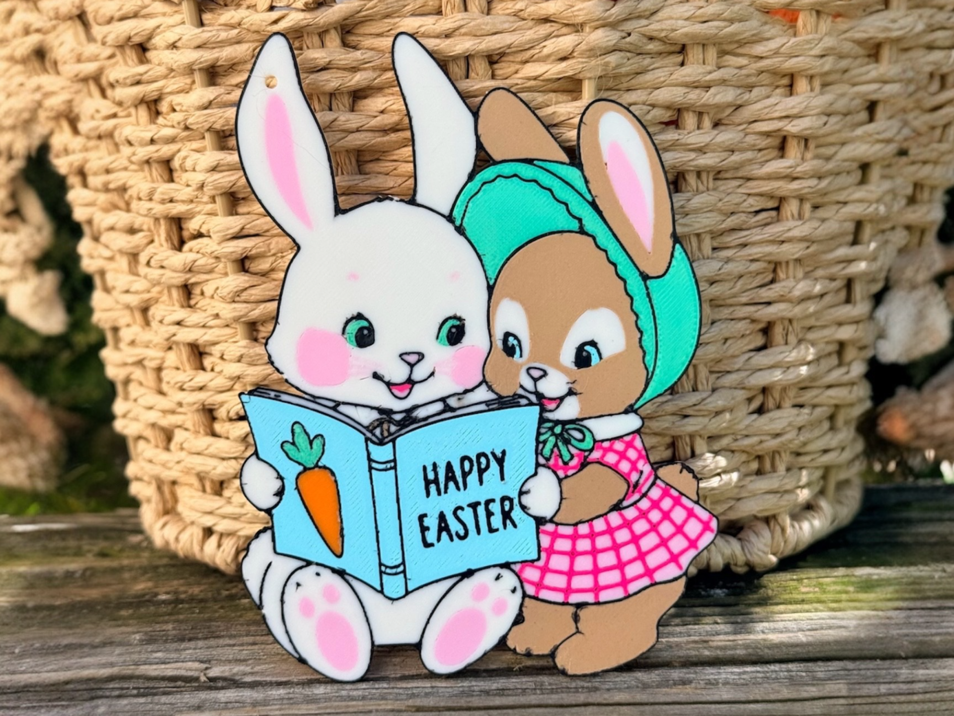 Vintage Easter Bunny Gift Tag / Wall Decor