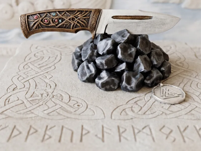 Viking Knife in stone