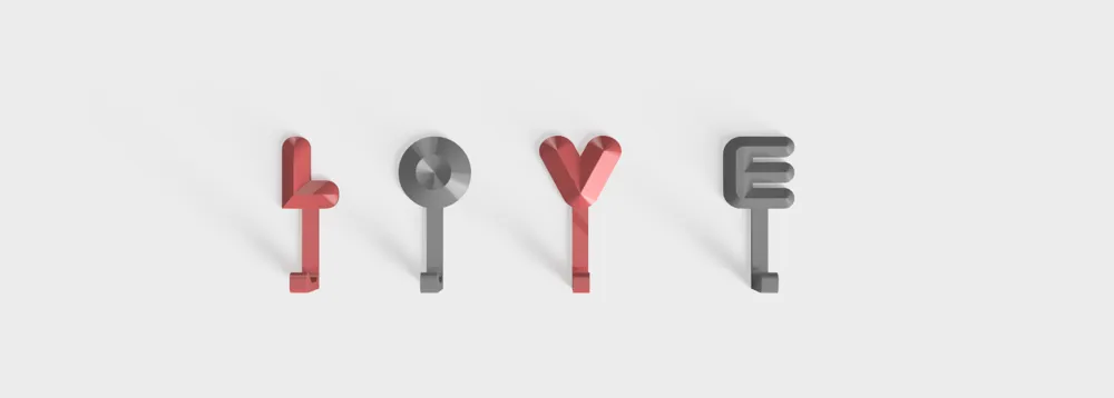 Cute love letters wall hook (two variations) by Levanter MakerWorld ...
