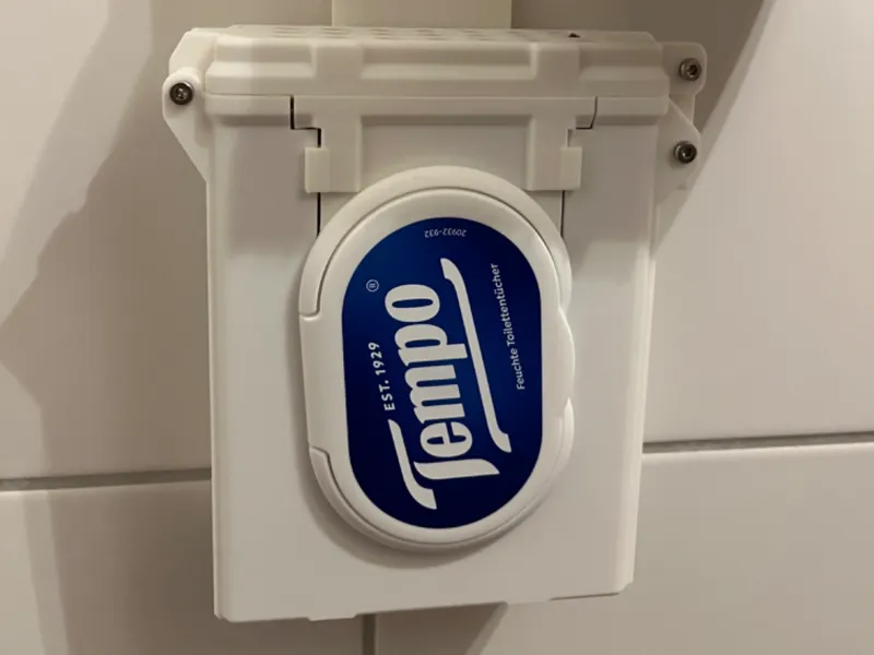 Rugged Box for wet toilet paper (e.g. Tempo)