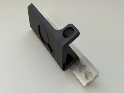 Tip-in nightstand shelf for L-Track