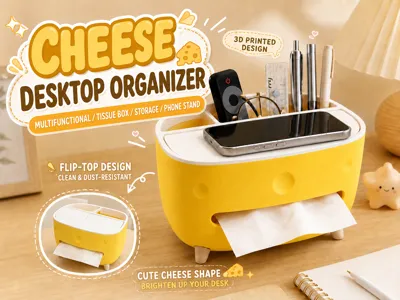Cheese-Themed Desktop Storage Box
