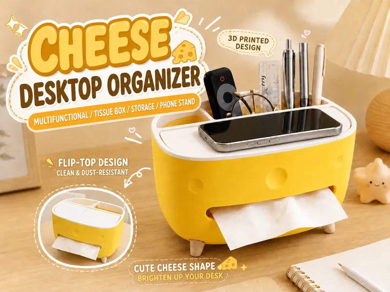 Cheese-Themed Desktop Storage Box