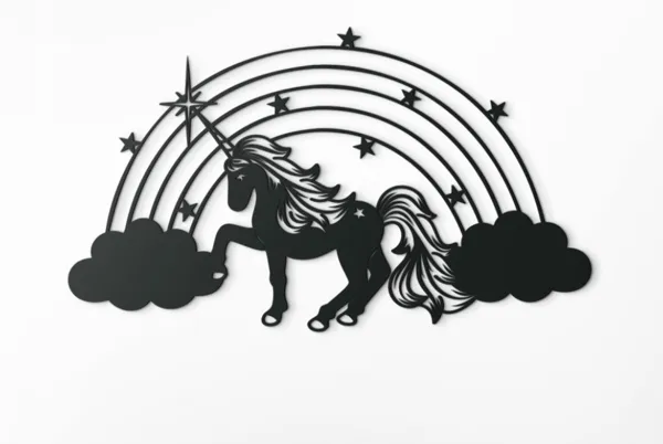 Déco murale 2D licorne