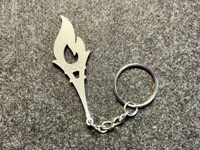 Eiffel Tower Torch Keychain Flat Version